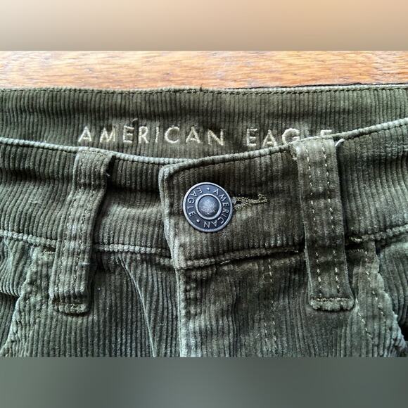 AMERICAN EAGLE Super Stretch Green Corduroy Hi-Rise Jeggings sz 4 (NWOT) - Picture 7 of 16